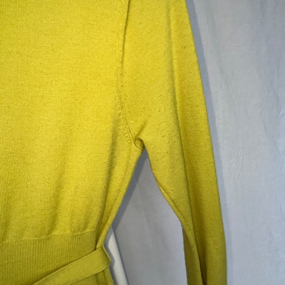 DONATED - Karen Millen (2) chartreuse (lime green/yellow) soft wool mini dress. - Picture 14 of 16